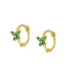 Aros Marilia Verde Plata Dorada