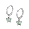 Aros Mariposa Green Plata