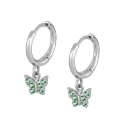 Aros Mariposa Green Plata