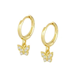 Aros Mariposa Plata Dorada