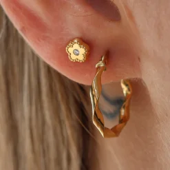 Aros Maya Brillo Oro 18K