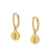 Aros Medal Letter Plata Dorada