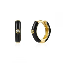 Aros Muffin Black Plata Dorada
