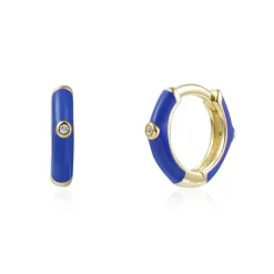 Aros Muffin Blue Plata Dorada