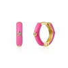 Aros Muffin Fucsia Plata Dorada