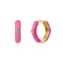 Aros Muffin Fucsia Plata Dorada