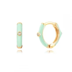 Aros Muffin Green Plata Dorada