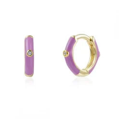 Aros Muffin Lila Plata Dorada