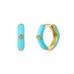 Aros Muffin Turquesa Plata Dorada