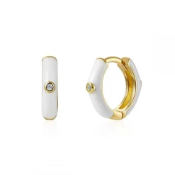Aros Muffin White Plata Dorada