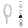 Aros Multi Charms Blue Plata
