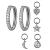 Aros Multi Charms Circonita Plata