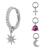 Aros Multi Charms Pink Plata