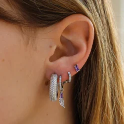 Aros Multi Charms Pluma Plata