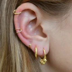 Aros Multi Rombo Plata Dorada