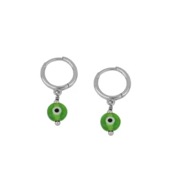Aros Ojo Turco Verde Plata