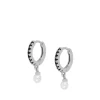 Aros Pearl Black Plata