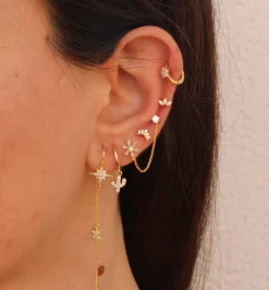 Aros Polar Chain Plata Dorada