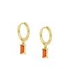 Aros Praga Naranja Plata Dorada