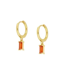 Aros Praga Naranja Plata Dorada