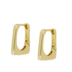 Aros Rect Plata Dorada