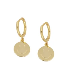 Aros Smiley Plata Dorada