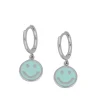 Aros Smiley Turquesa Plata