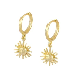 Aros Sol Plata Dorada