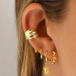 Aros Sol Plata Dorada