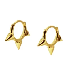 Aros Spike Plata Dorada
