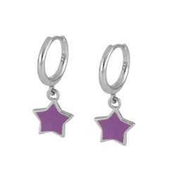 Aros Star Lila Plata