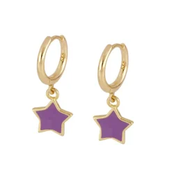 Aros Star Lila Plata Dorada