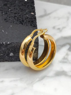 Aros Tebas 17mm Plata Dorada