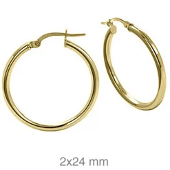 Aros Tubo 24mm Plata Dorada