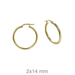 Aros Tubo 14mm Plata Dorada