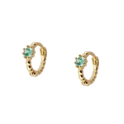 Aros Vani Green Blue Plata Dorada