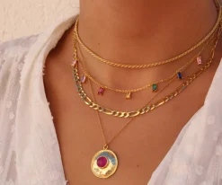 Cadena Cordón Plata Dorada