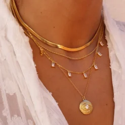 Cadena Diamantada Plata Dorada