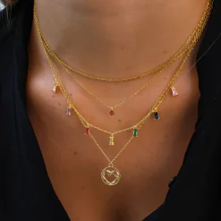 Cadena Diamantada Plata Dorada