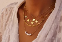 Cadena Link Plata Dorada