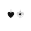 Charm Heart Black Plata