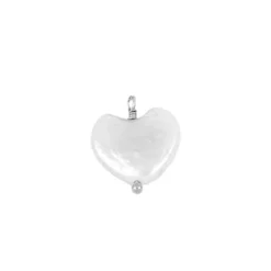 Charm Heart Pearl Plata