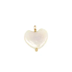 Charm Heart Pearl Plata Dorada