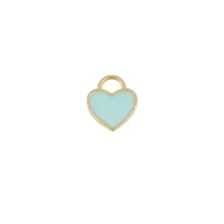 Charm Heart Turquesa Plata Dorada