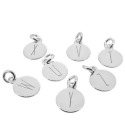 Charm Medal Letter Plata