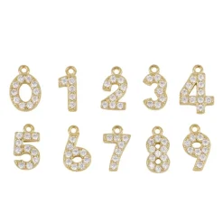 Charm Number Plata Dorada