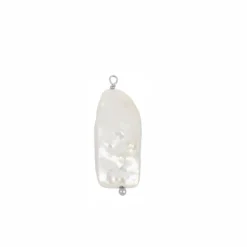 Charm Rectangle Pearl Plata