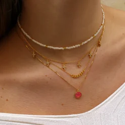 Charm Smiley Fucsia Plata Dorada