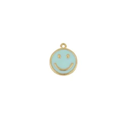 Charm Smiley Turquesa Plata Dorada