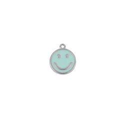 Charm Smiley Turquesa Plata